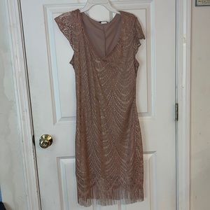 Rose Gold Fringe Dress